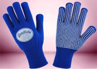 China Blue Freezer Knitted Working Hands Gloves Custom Logo Silicone Printing factory