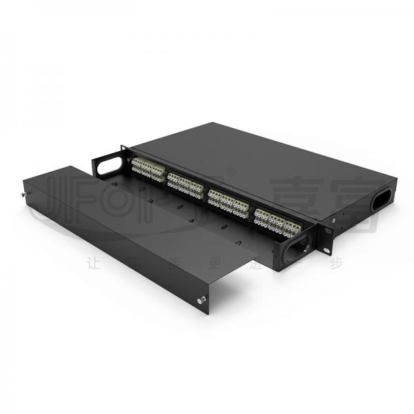 Quality 4 Cassettes MPO Patch Panel MM OM1 OM2 OM3 OM4 OM5 MPO-LC Jumper LC Duplex / Quad Adapters Up To 96 Fibers for sale