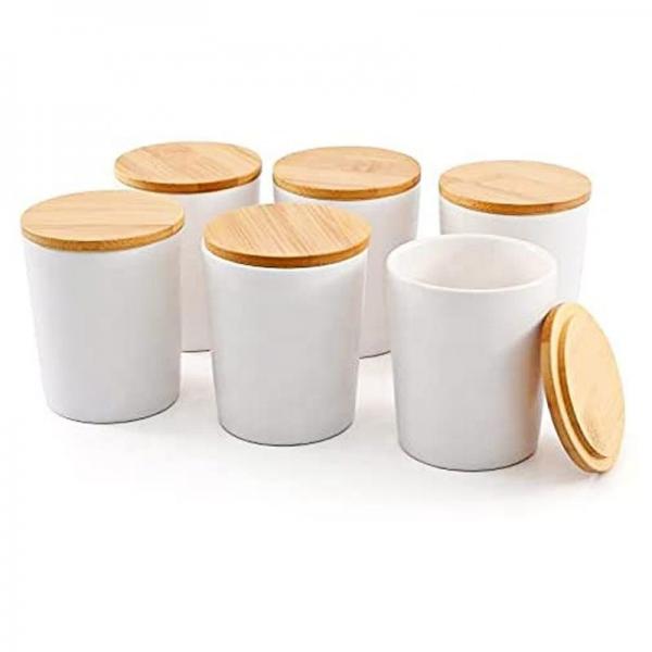 Quality Luxury Ceramic Pottery Candle Vessels Empty Engraved Eco Friendly for sale