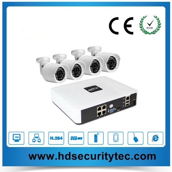China 2015 new products cctv wireless ip camera system, Hot Selling Home Security H.264 4CH 960P Mini POE NVR Kit for sale