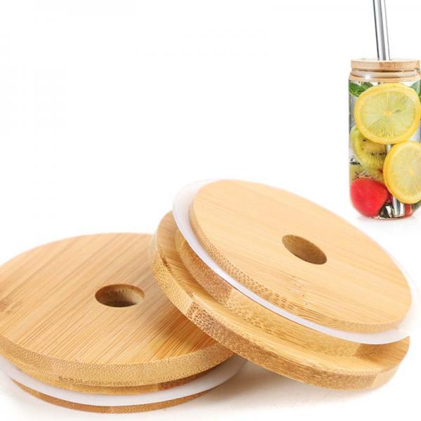 Quality Bamboo Wooden Lids Air Tight Lids For Storage Jar Perfume Candle Bottle Home Kitchen for sale
