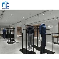 China Black Golden Color Wooden Clothes Display Rack For Shop Interior Design factory