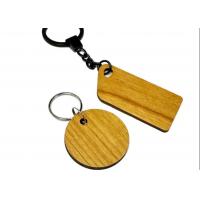 China Custom Eco-friendly Wood RFID Key Tag NFC Wooden Keychain N-TAG 213 N-TAG 216 NFC Wood Keytag factory