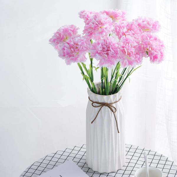Quality White Pink Carnation Fake Holiday Flowers For Xmas Easter for sale