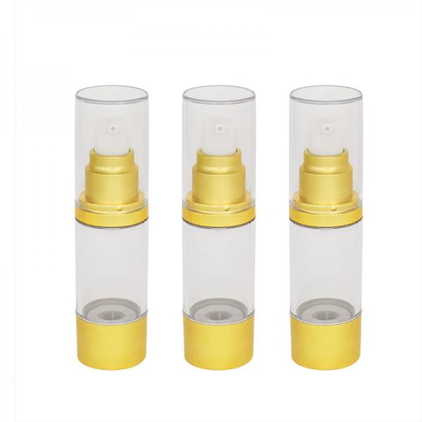 Quality empty clear Gold Airless Pump Bottle for skincare packaging for sale