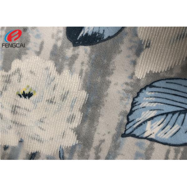 Quality Press Glue Polyester Sofa Velvet Upholstery Fabric , Print Knitted Fabric for sale