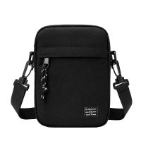China Fashion Men's Small Shoulder Bags Black Handbag Travel Wallet Mini Crossbody Bag Passport Clip Mobile Purse Strap Neck Pouch factory