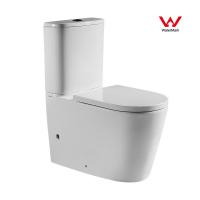 Quality Watermark Sanitary Ware Two Piece Toilets Skirted 669*384*820mm Soft Closed for sale