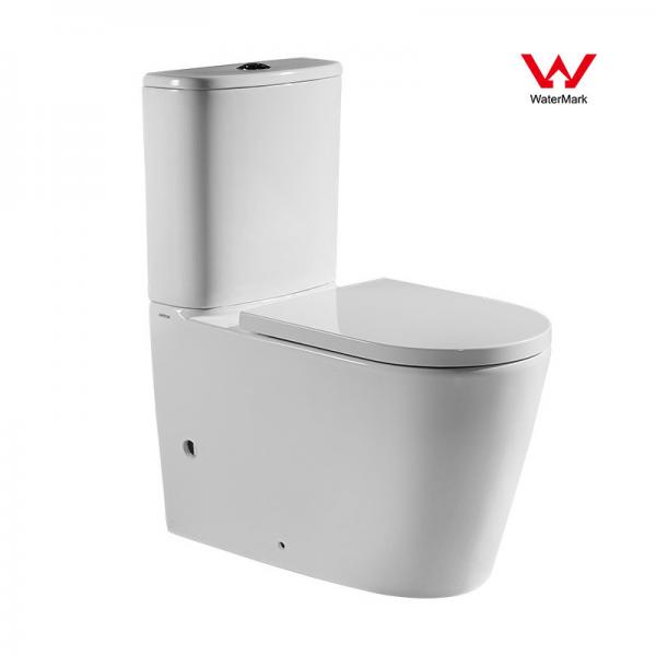 Quality Watermark Sanitary Ware Two Piece Toilets Skirted 669*384*820mm Soft Closed for sale