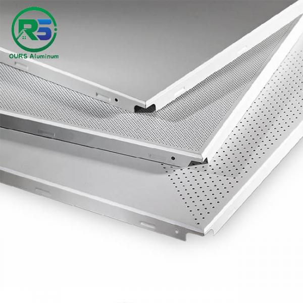 Quality Waterproof White Metal Clip In Ceiling Tiles 0.6mm Perforated Metal Ceiling Panel For Office for sale