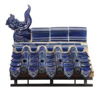 Quality Traditional Chinese style blue glazed cemetery roof tiles for sale