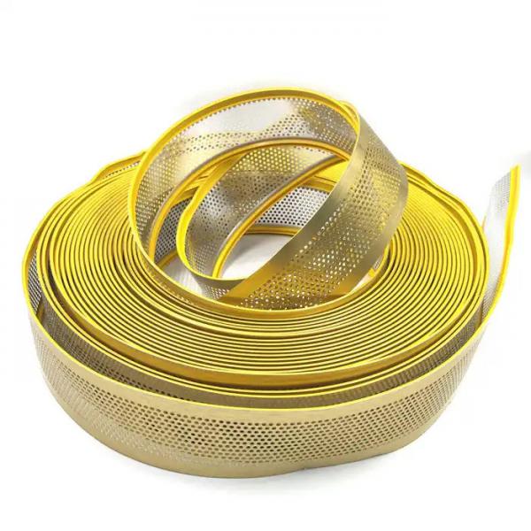 Quality Golden Aluminum Tape Coil With Folded Edge Word Sign Brushed Aluminum Coil Strip for sale