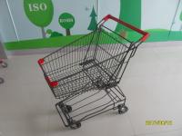 China 45L Super Market Shopping Cart For Small Market With Red Palstic Parts CE TUV factory