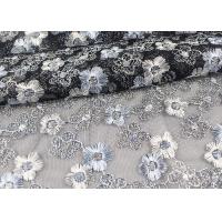 Quality Floral Design Embroidered Tulle Lace Fabric For Bridal Wedding Dresses for sale