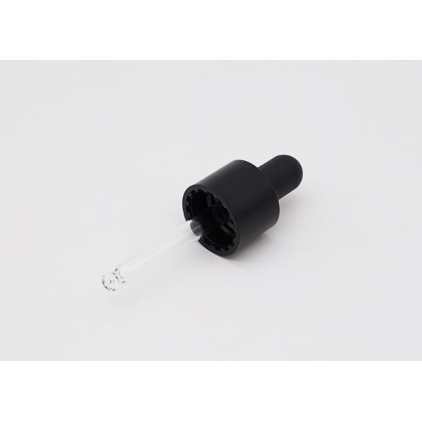 Quality 18mm Matte Black Aluminum Essential Oil Dropper With Matte Black Silicone Teat for sale