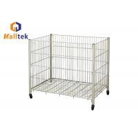 China Supermarket Rolling 100kgs Wire Mesh Basket With Wheels for sale