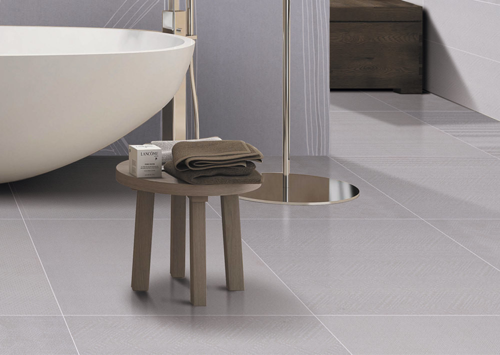 China Inkjet Dry Glaze Carpet Ceramic Tile , Bedroom Floor Tiles 600*600mm Size Light Grey Color for sale