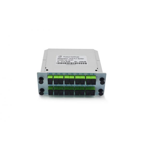 Quality Cassette Card Inserting Fiber Optic PLC Splitter 1x16 1X32 Modular design With Low PDL for sale