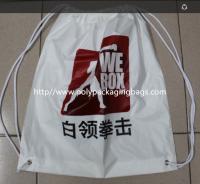 China White Double Plastic Drawstring Backpack For Riding , Playing , Swimming factory