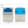 China Shielded RJ45 Vertical Mount Blue Housing Customized PIN Length For IP Camera factory