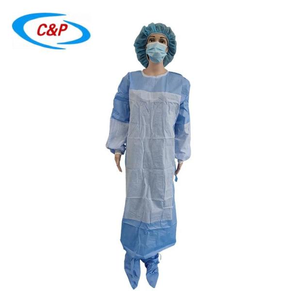 Quality SMS Isolation Disposable Surgical Gown Level 3 With Knitted Cuff for sale