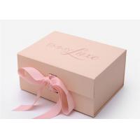 Quality Light Pink Flat Foldable Packaging Box Rigid Customized Design 2mm Thickness for sale