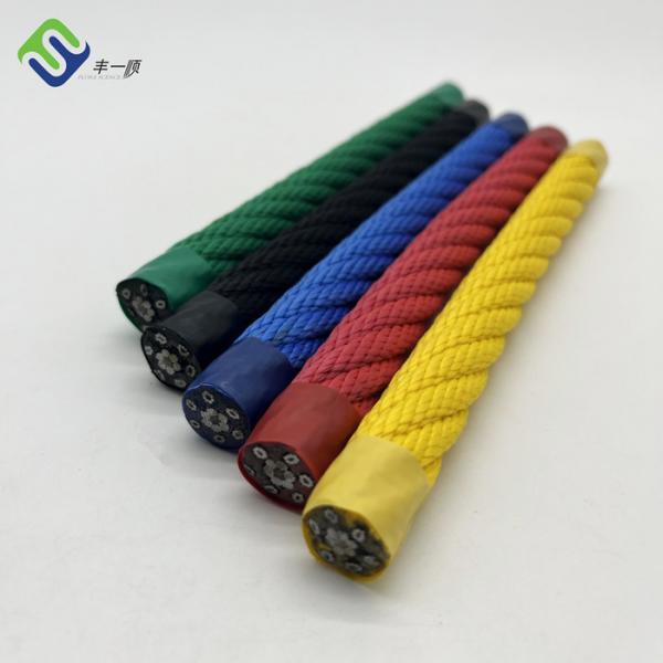 Quality 6*8 IWRC Wire Reinforced Rope Polyester Steel Core Combination Playground Cord for sale