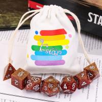 Quality Gemstone Translucent Resin Polyhedral Dice Manual Grinding Durable for sale