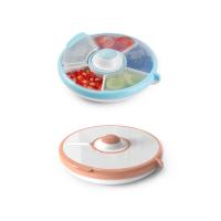 China White Round Divided Snack Plate , Food Grade Safety Divided Medicine Box factory