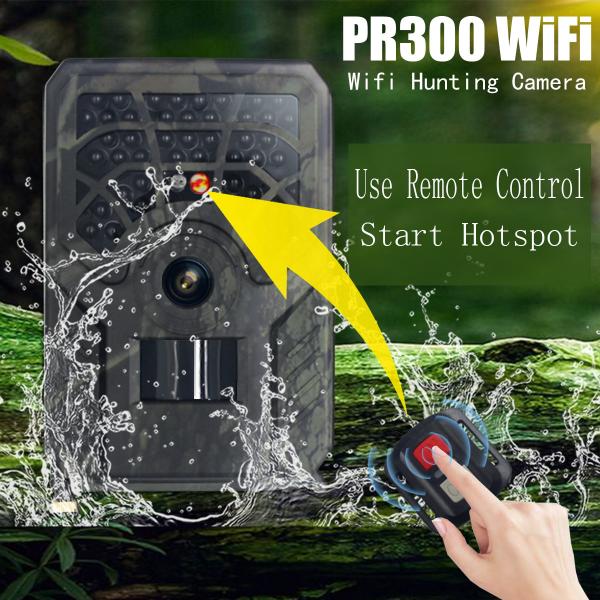 Quality PR300C WIFI Hunting Camera 32MP 1296P Outdoor Night Vision Wildlife Camera Wifi Wireless IP56 for sale