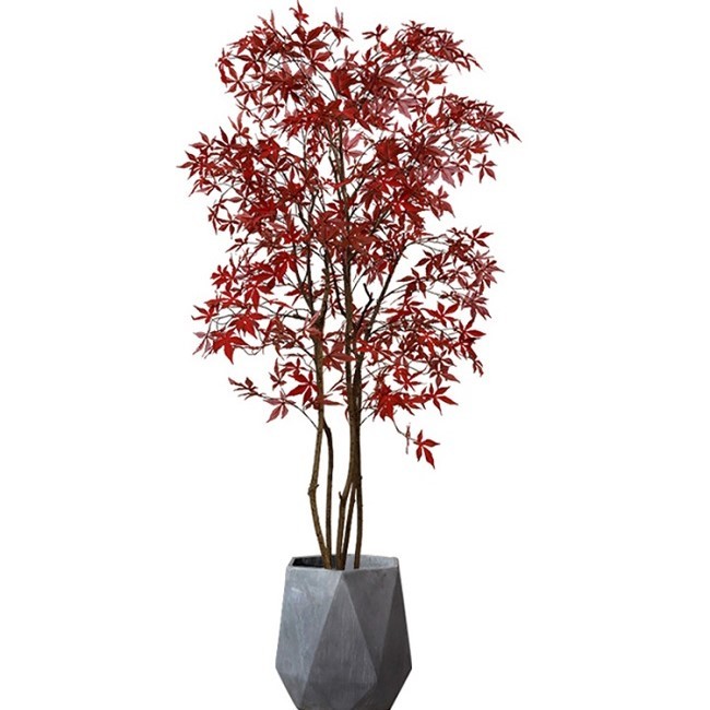 China Height 180cm Artificial Potted Floor Plants Bonsai Autumn Red Maple Tree factory