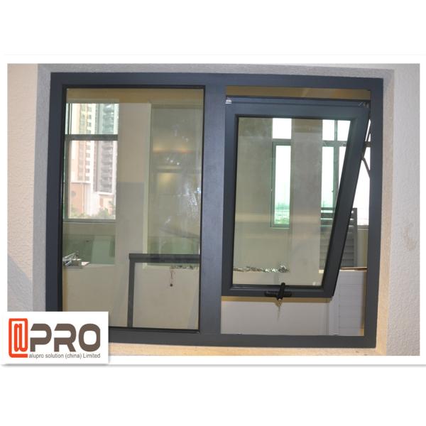 Quality French Vertical Aluminium Double Glazed Awning Windows With Powder Coating for sale