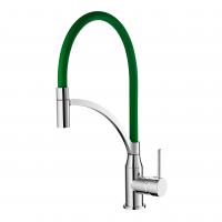 Quality Silicone Hose Chrome Finish Kitchen Mixer Faucet Water Saving Corrosion Resistance for sale