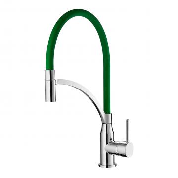 Quality Silicone Hose Chrome Finish Kitchen Mixer Faucet Water Saving Corrosion for sale