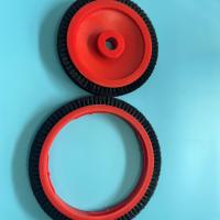 China Monforts Stenter Machine Parts Big And Small Red Brush Wheel Black Hair Standard Size factory