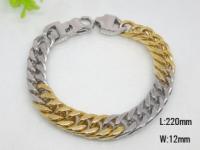 China Wide 12mm Golden and Silver Chain Bracelets for Men 1420129 factory