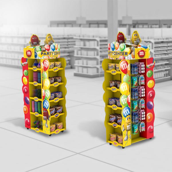 Quality Customized Point Of Sales Displays Candy Display Rack With Adjustable Trays for sale