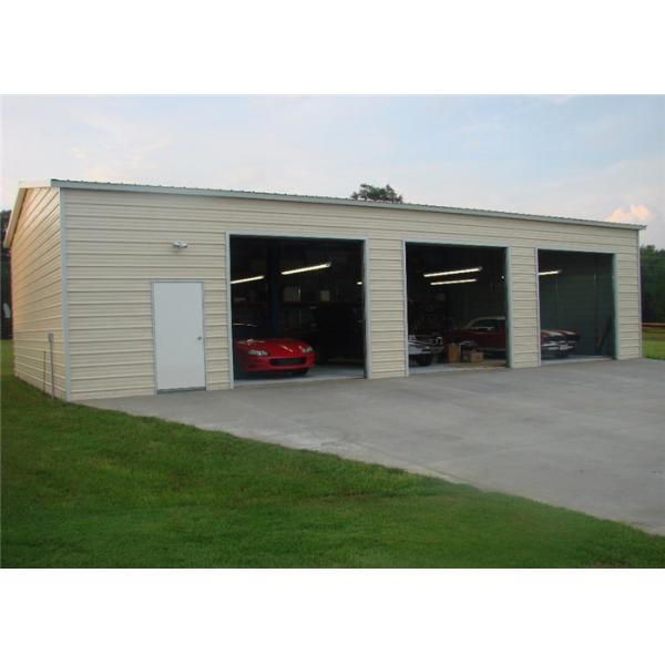 Quality Durable Prefab Steel Garage Buildings With Sandwich Wall Panel Demountable for sale
