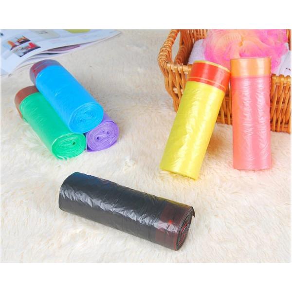Quality HDPE Packaging Home Garbage Bags , Drawstring Trash Can Liners Customized Size for sale