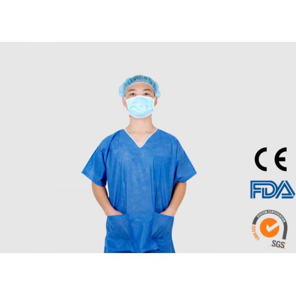 Quality PP Plastic Material Disposable Medical Scrubs With Short Sleeves for sale
