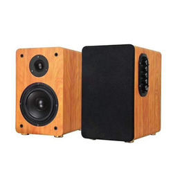 Quality Multimedia Wood Bookshelf Speakers , Wireless Mini Hifi Bluetooth Speakers for sale