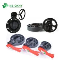 China Stainless Steel Geartype Red Handle PVC UPVC 3 4 6 Inch Butterfly Valve with ABS Handle factory