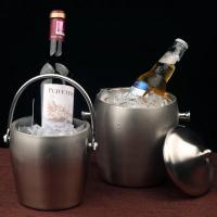 China Champagne Beer Ice Bucket Stainless Steel Bucket With Lid 1L 2L factory