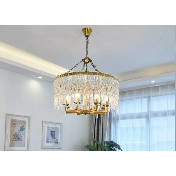 Quality 90V Polished Finish Kitchen Diameter 80 / 100cm Crystal Pendant Light for sale