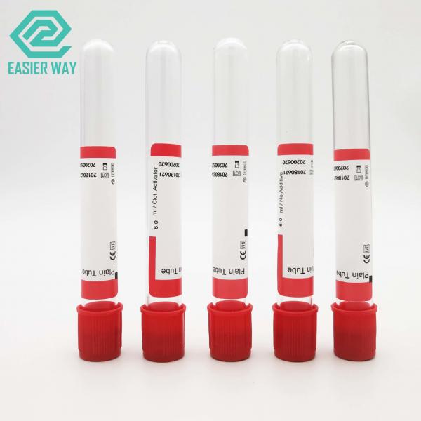 Quality Non Toxic Blood Collection Supplies 1-10ml 13x75mm Plain Red Top Tube With Additive for sale