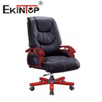 China Boss Gas Lift Leather Chair PU Padded Seat Manager Office Furniture factory