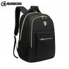 China Waterproof Black Backpack With Gold Zippers , Fashion Double Zipper Backpack factory