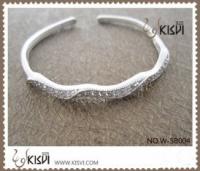 China Fashion Jewelry 925 Sterling Silver Bangle with Zircon W-SB004 factory