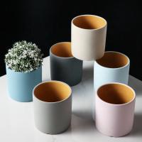China 3 4 5 Inch 6 Inch Ceramic Planters Ceramic Cylinder Plant Pot Nordic Ceramic Flower Pot factory
