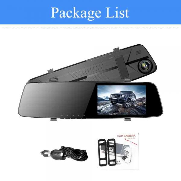 Quality FHD 1080P Mini Parking Monitoring Rearview Mirror Car Recorder Dual Lens Camera 5V for sale